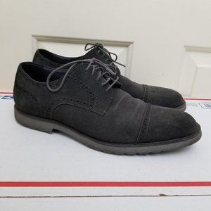 Wallin & Bros Charcoal Suede Leather Oxford Dress Shoes Black Cap Toe Size 10 Ashford Black Cap Toe Oxford - 675 - Cobbler Union main image 2